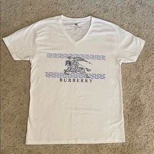NWOT BURBERRY PRORSUM V-NECK ELEGANT HORSE GRAPHIC SZ L
